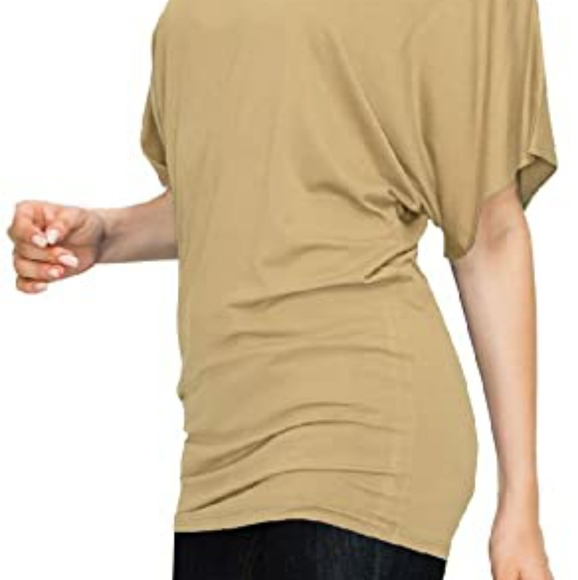 Taupe Short Sleeve Boat Crew Neck - Picture 5 of 11